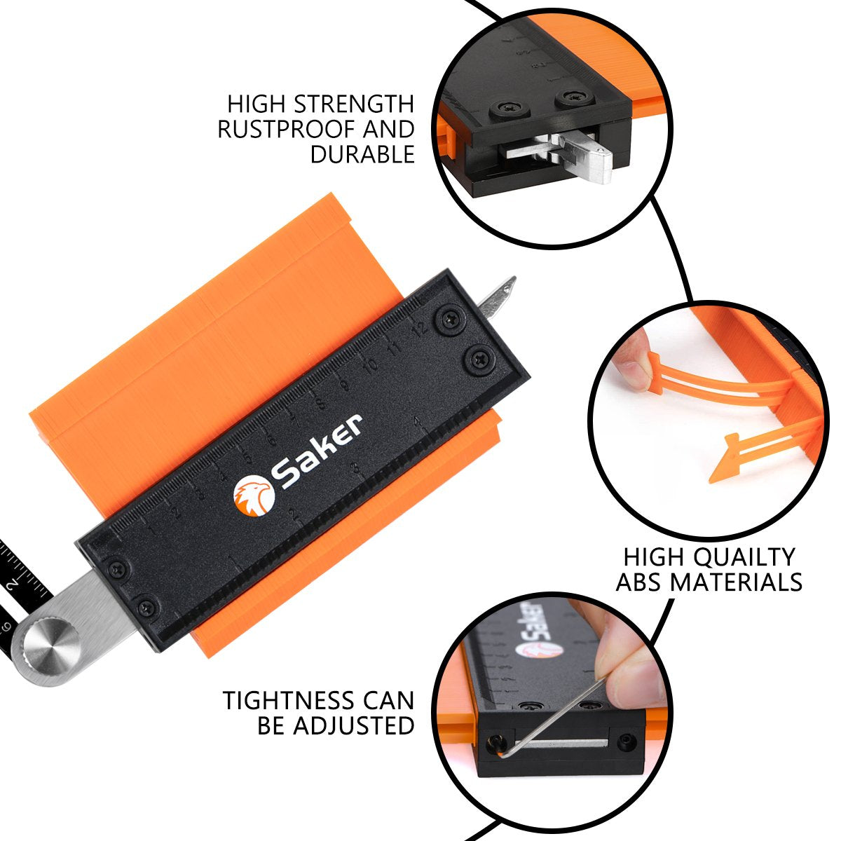 Saker® Contour Gauge Profile Tool With Opening Locator – luckinwish