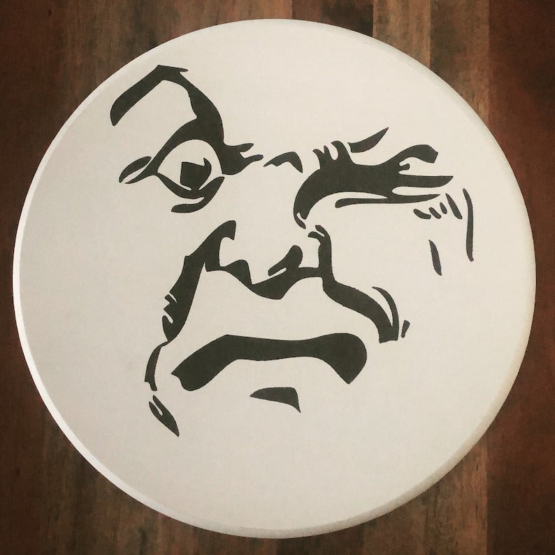 "The Person On The Moon" - Retro Halloween Wood Sign Board