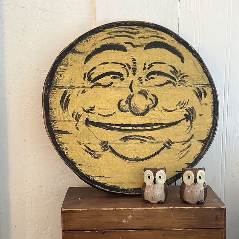 "The Person On The Moon" - Retro Halloween Wood Sign Board