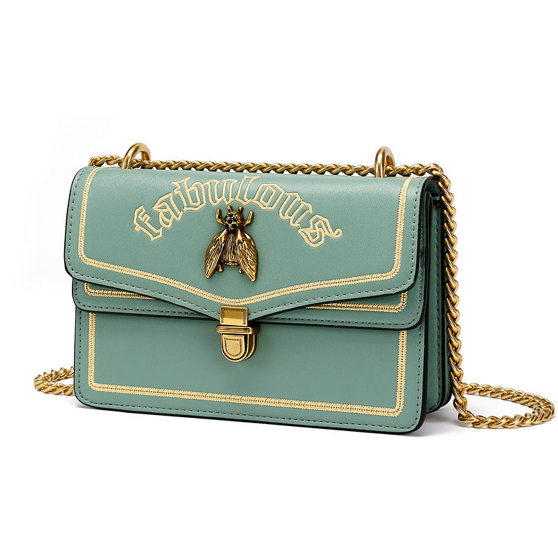 Women Embroidered bee small square shoulder bag