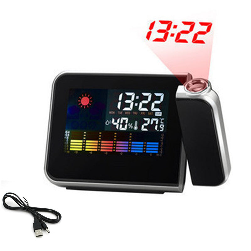 Rotating Projection Color Screen Temperature Electronic Clock
