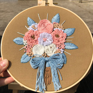 Colorful floral embroidery craft kits