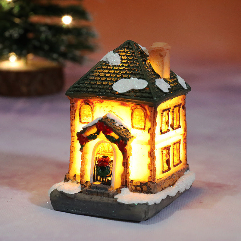 Christmas decoration resin small house