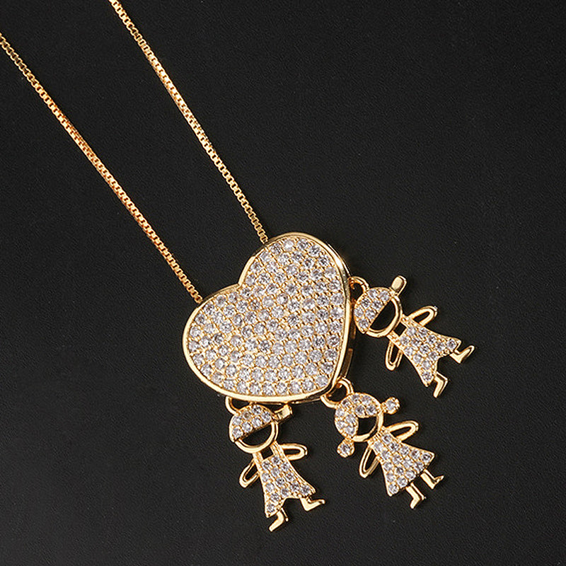 Cute Doll Pendant Heart Necklace