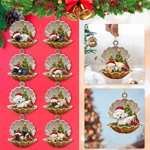 French Bulldog-Sleeping Pearl in Christmas Two Sided Ornament