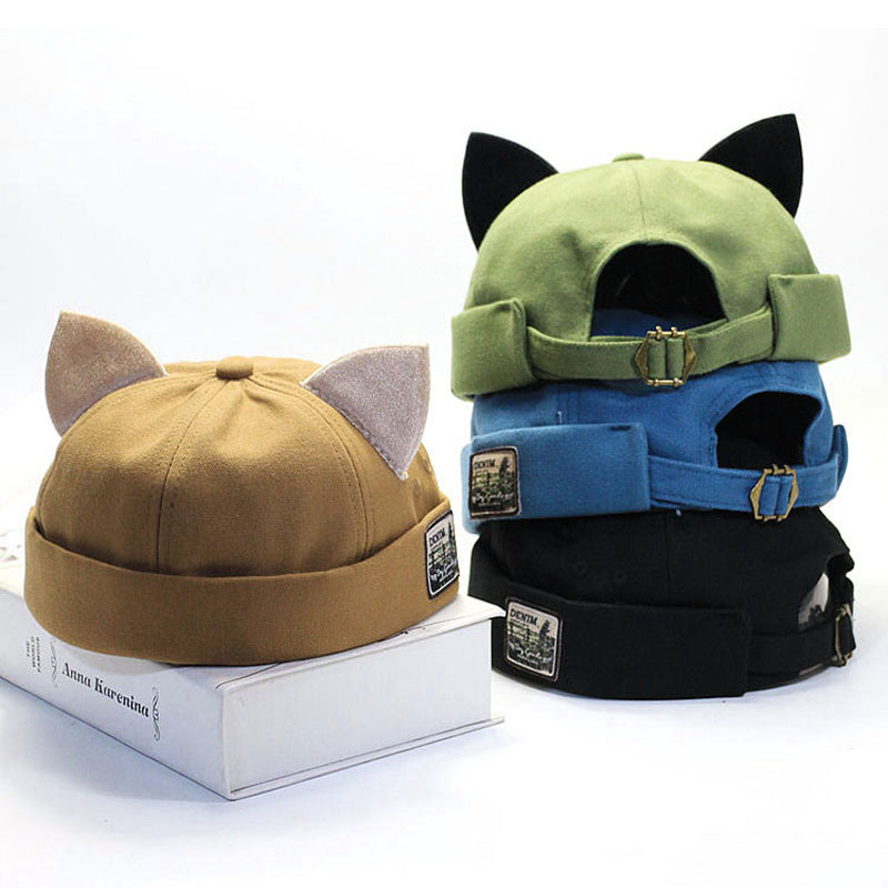 Brimless Docker Cat Ears Hat