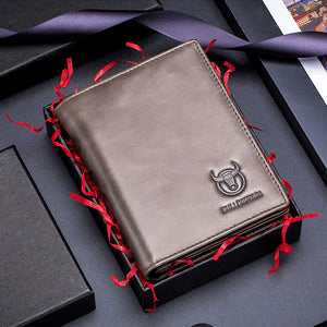 Anti-Theft RFID Protected Multi-Slot Real Leather Wallet