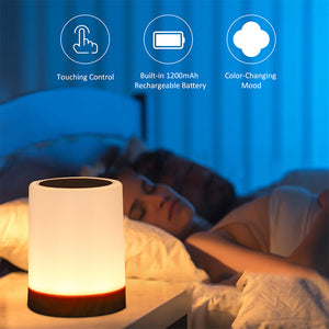 LED Colorful Creative Wood Grain Rechargeable Night Light