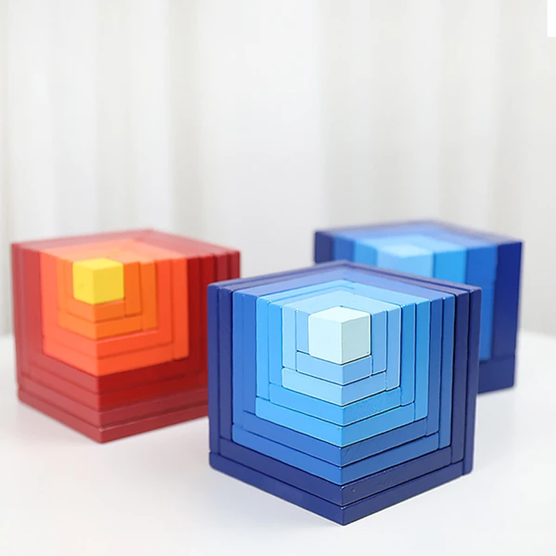 DIY Wooden Rainbow Block Toys