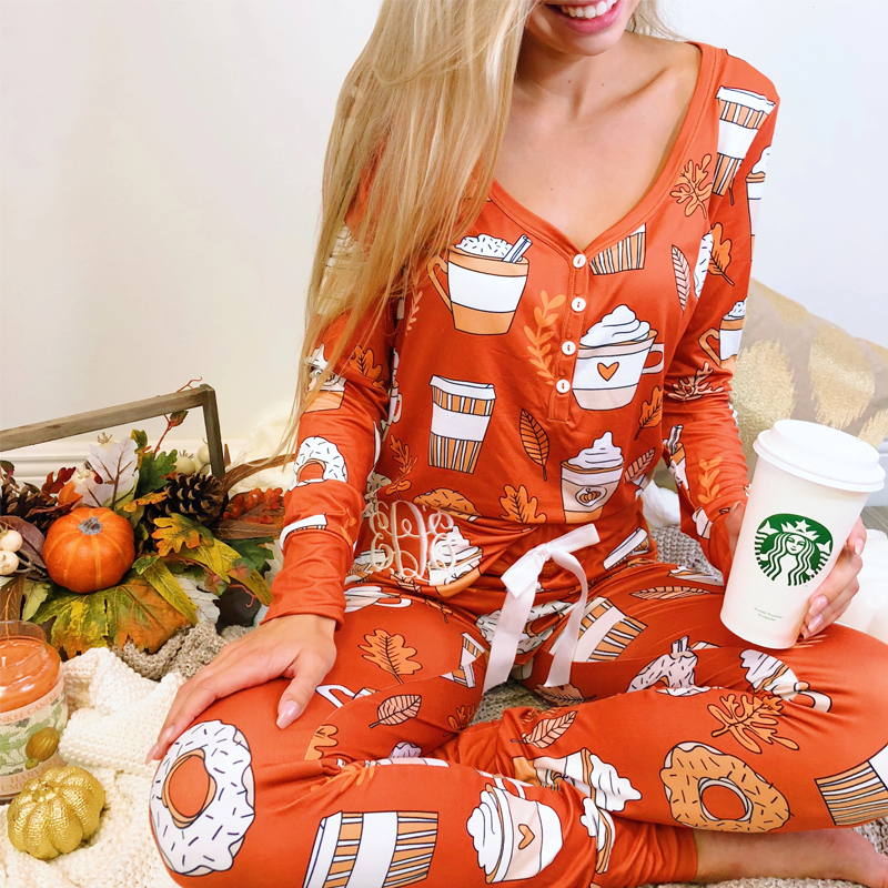 Monogram Happy Fall Pajama Set
