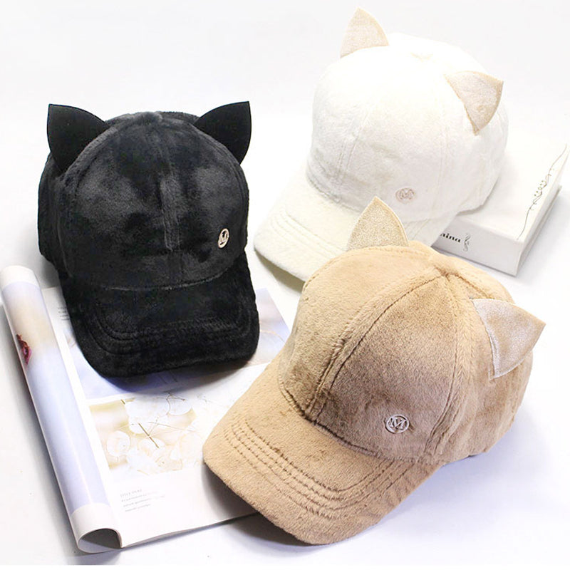 Plush Cat Ears Baseball Cap