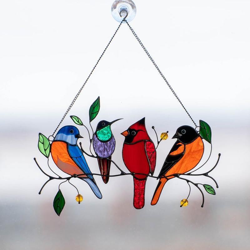 Birds Stained Glass Window Hangings 🐦