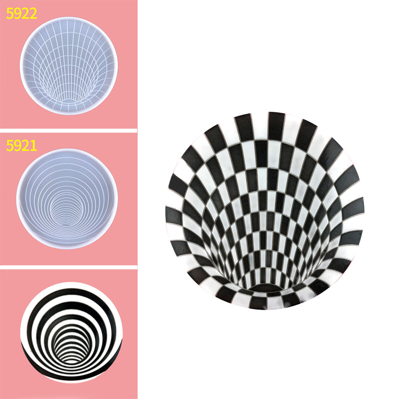 Vision Trap Geometric Spiral Pattern Coaster Molds