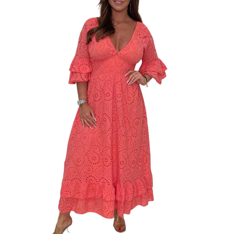 🎉🎉Loose High Waist Embroidered Dress