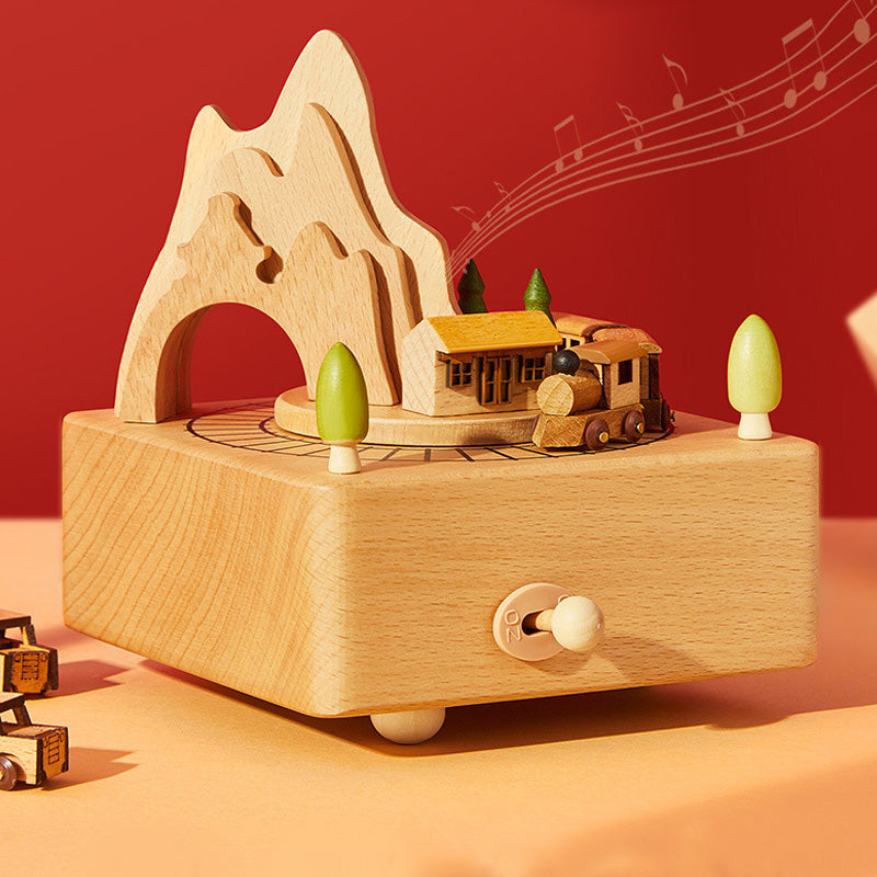 Handmade Wooden Rotating Music Boxes