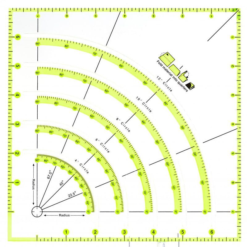 Arcs & Fans Quilt Circle Cutter Ruler – luckinwish