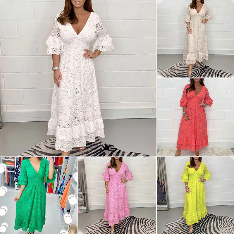 🎉🎉Loose High Waist Embroidered Dress