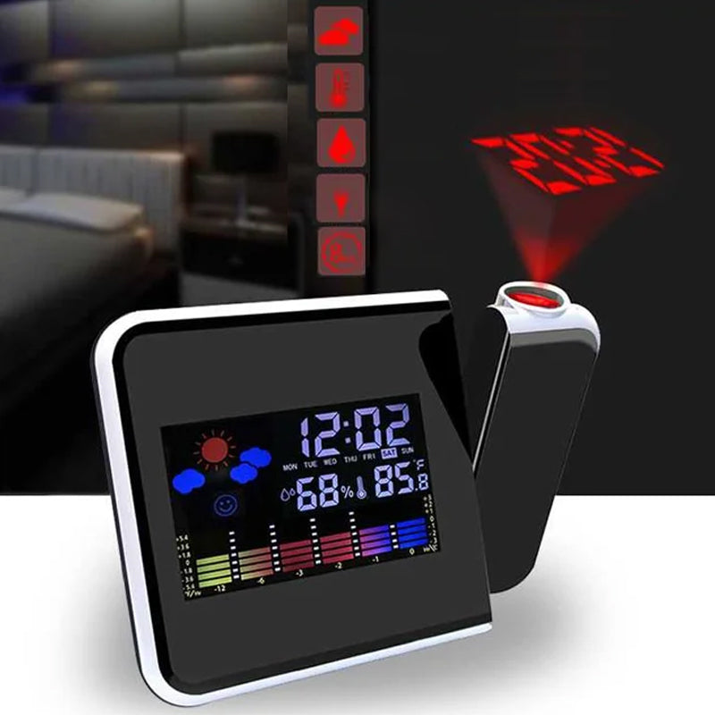 Rotating Projection Color Screen Temperature Electronic Clock