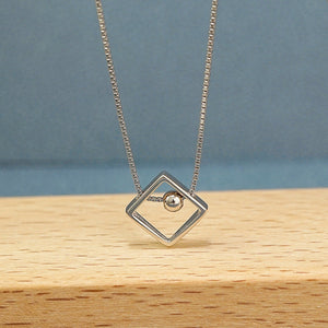Love Ball Square Geometric Clavicle Necklace