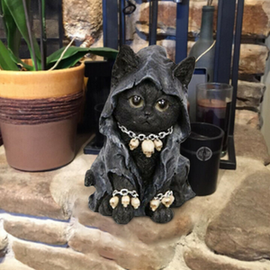 Gothic Cat Witch Grim Reaper Decoration