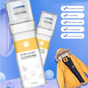 Down jacket cleaning agent with brush head