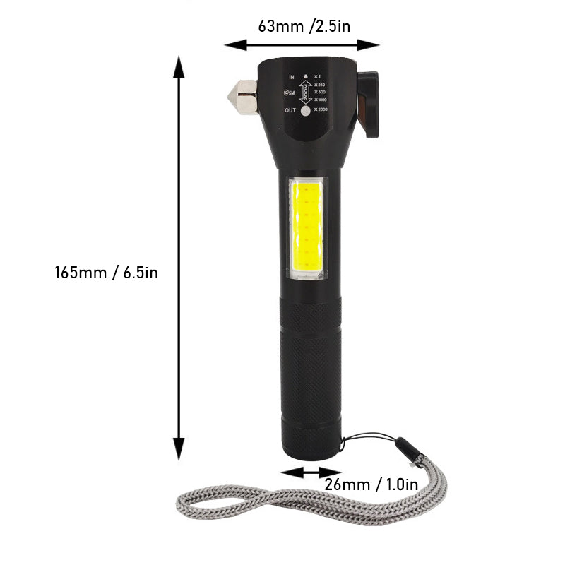 Safety Hammer Glare Flashlight