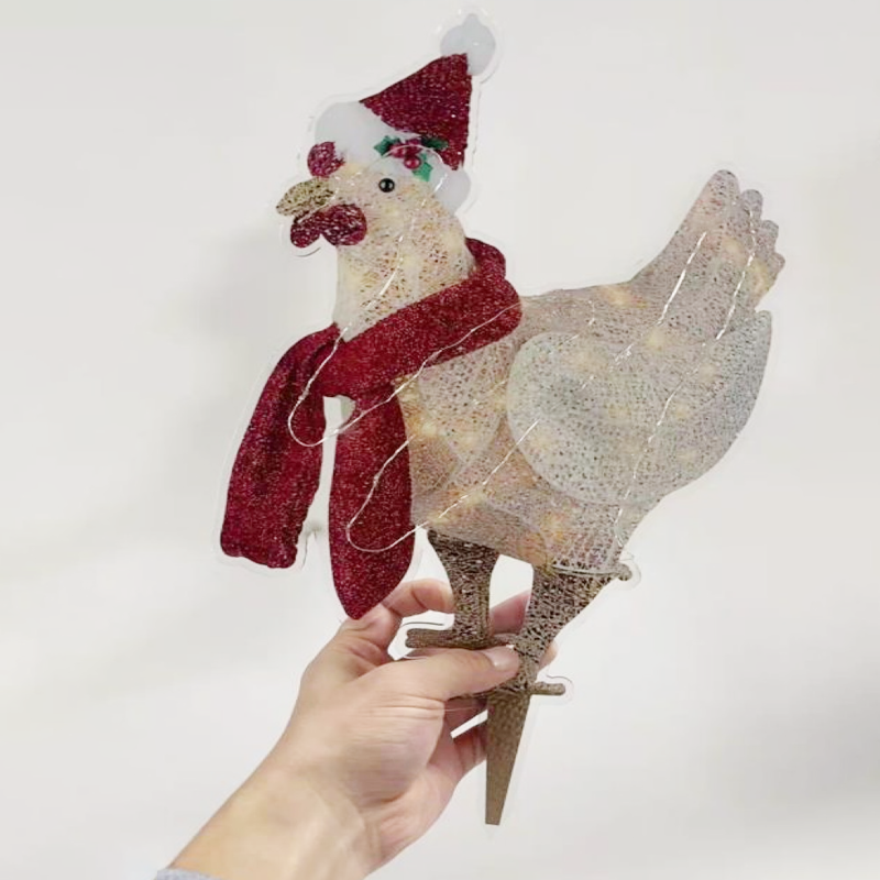 2D Chicken Holiday Decoration
