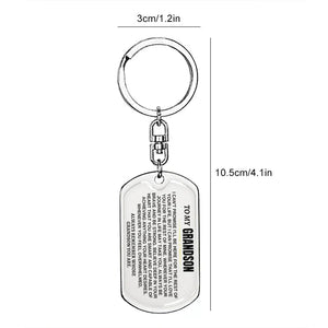 🎁Perfect Christmas Gift to Grandson-Personalized Keychain