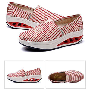Ladies canvas shoes with shallow mouth