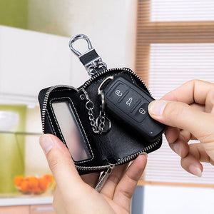 Two-Sides Mini Leather Car Key Case