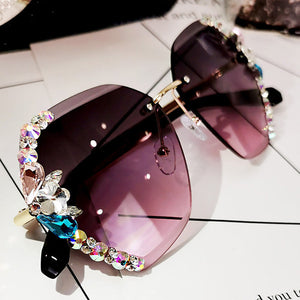 💍Vintage Fashion Rimless Crystal Sunglasses