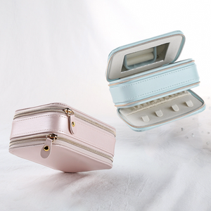 Portable Jewelry Storage Box with Mirror