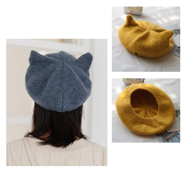 Cute Cat Ears Wool Beret