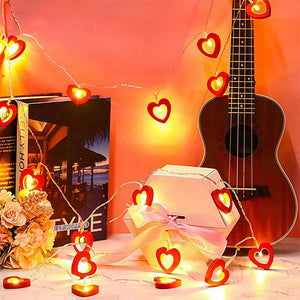 Wooden Love Shaped Battery Lamp String Light