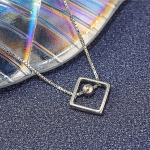 Love Ball Square Geometric Clavicle Necklace