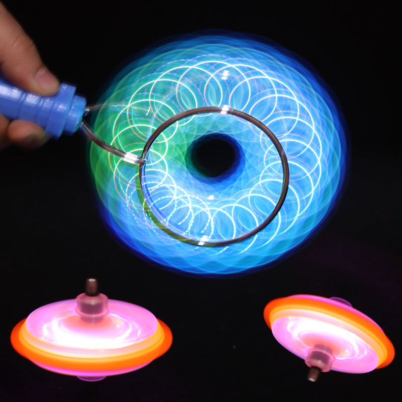 Hand-cranked inertial spinning top