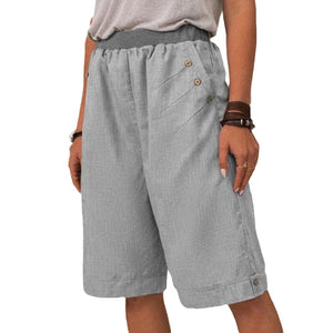 Solid Color Cotton and Linen Pants