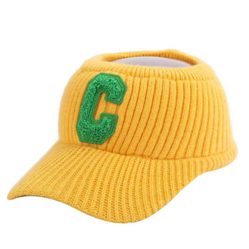 New C Letter Knitted Visor Cap