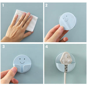 Smiley Plastic Adhesive Hooks for Plugs