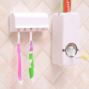 Automatic Toothpaste Dispenser and Toothbrush Holder Set