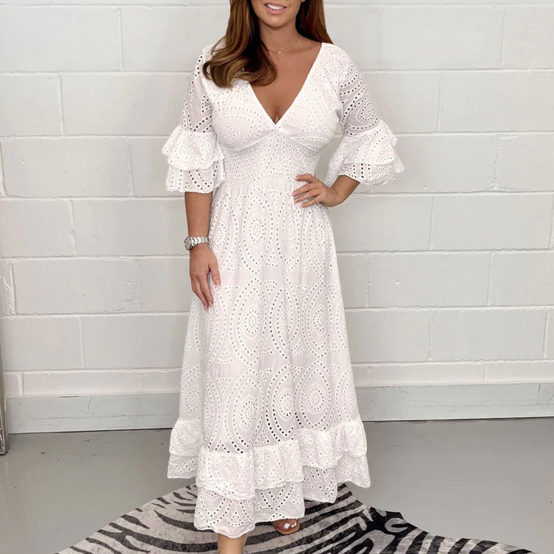 🎉🎉Loose High Waist Embroidered Dress