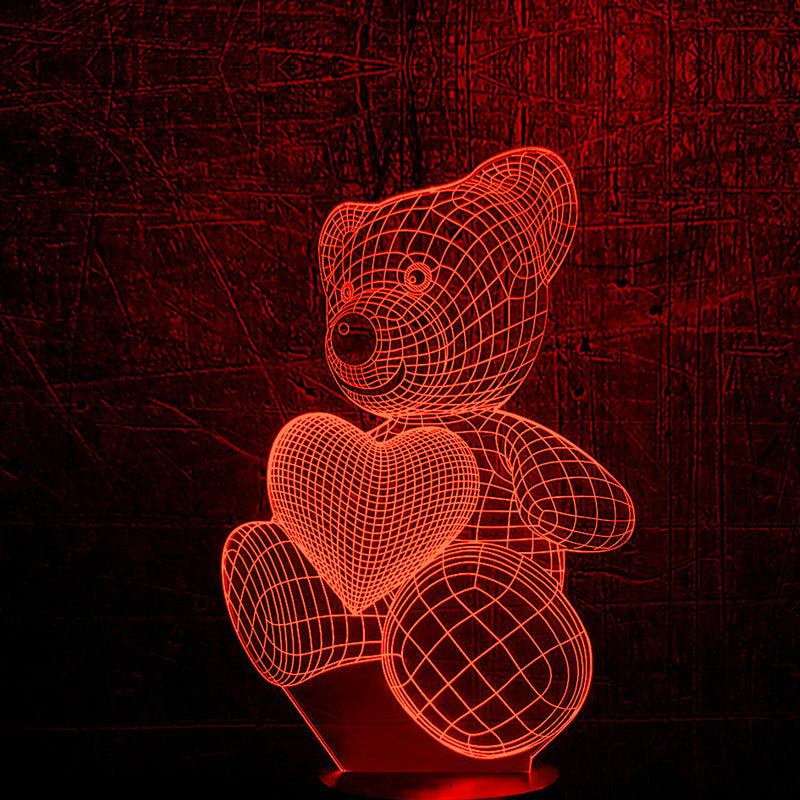 3D Love Bear Night Light
