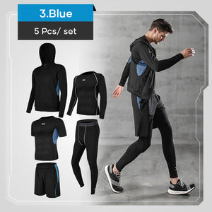 Men's compression clothing for fitness compression (5 pcs / set)