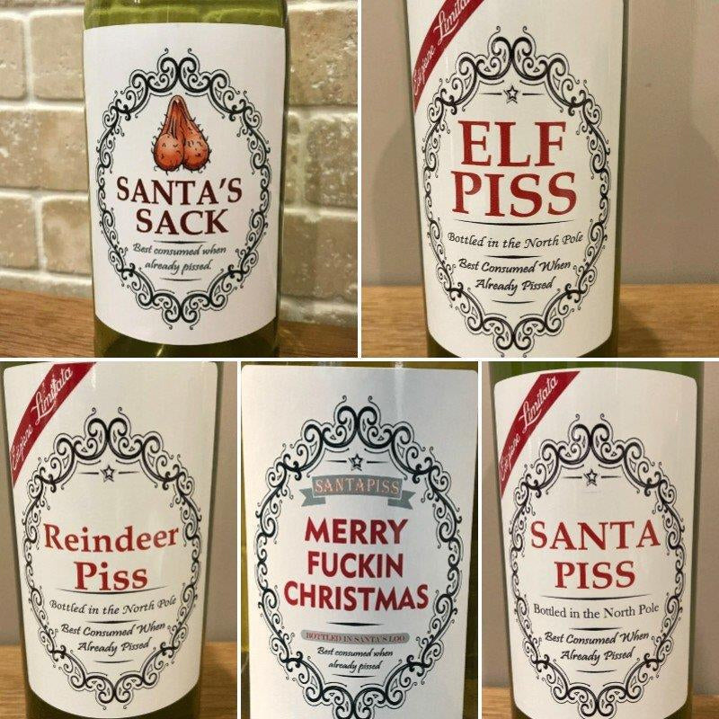🎄Christmas Funny Novelty Bottle Labels(5PCS)