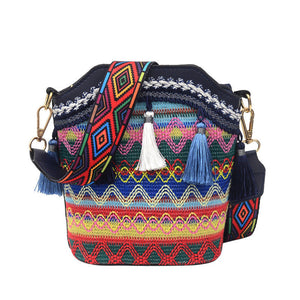 Ethnic Style Personality One-shoulder Tassel Bucket Bag